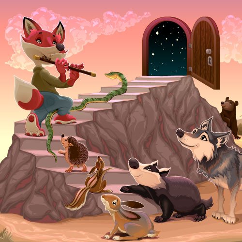 Fox playing music